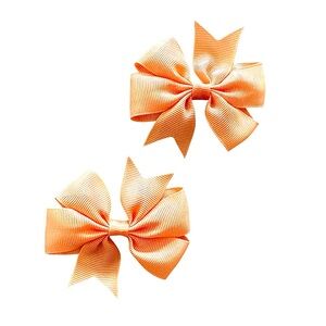 Girl’s Hair Bows Set of 2 Peach NEW